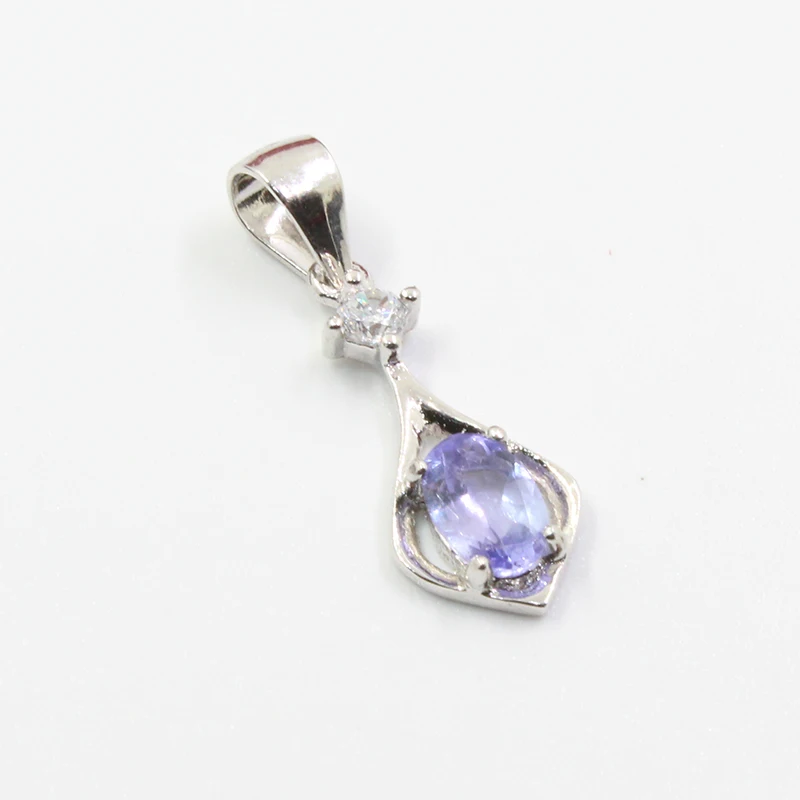 Простой Подвеска из танзанита с ожерельем для женщин 0 5 ct натуральный VVS класс