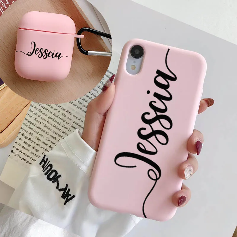 Персонализированный Чехол для телефона с именем iPhone 11 12 Pro Max Xs XR X se 6 7 8 Plus 2020 чехол