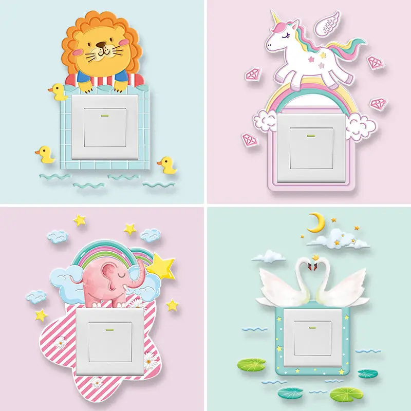 

Switch Sticker Wall Sticker Socket Protective Cover Living Room Bedroom Home Light Switch Decoration Modern and Simple