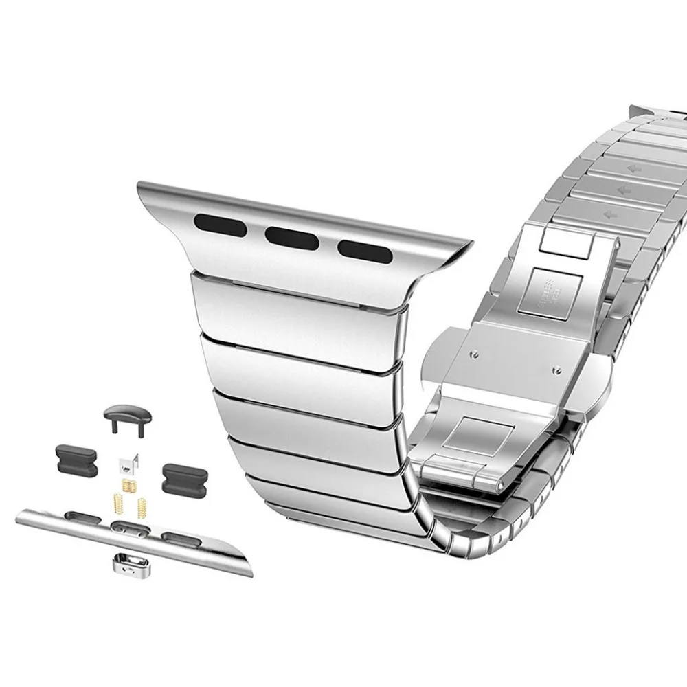 Ремешок из нержавеющей стали для Apple Watch Band 44 мм 40 iwatch series 6 se 5 4 3 2 браслет наручных