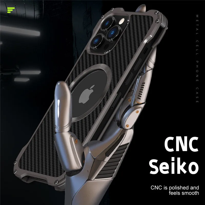 carbon fiber lens protection phone case for iphone 13 12 11 pro max mini ultra thin metal bumpers cover free global shipping