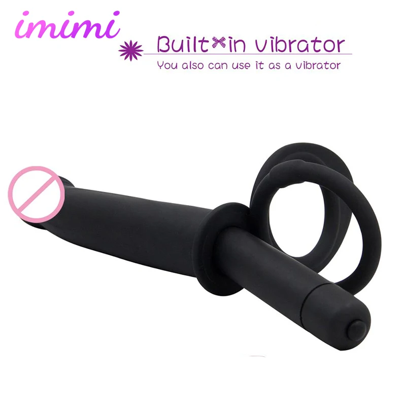 Анальная пробка вибратор двойное проникновение для массажа простаты Анальные