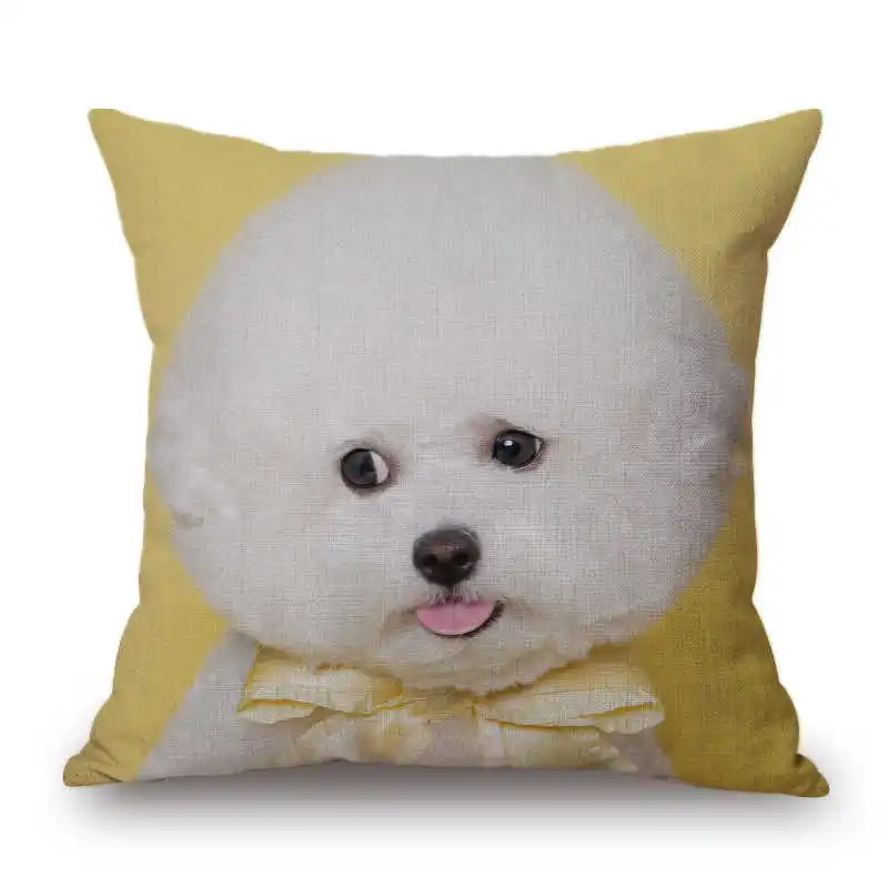 10 Bichon Frise, хлопковый льняной чехол для подушки, дивана, поясная наволочка, домашний декор - Цвет: 10