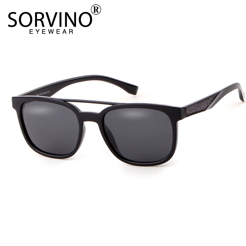 Мужские Винтажные Солнцезащитные очки SORVINO черные поляризационные