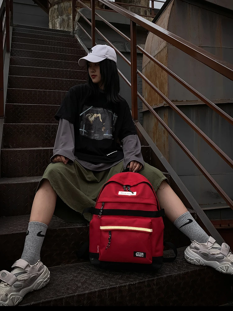 

PB3868 2021 new Simple solid color tide brand backpack middle school students junior student school bag