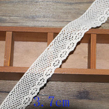 3.7cm 5yards 2-6 см, 5 ярдов, бежевое кружево высокого качества, хлопковое кружево, шитье, домашний интерьер, аксессуары для одежды, материал для рукоделия - Цвет: 3.7cm 5yards