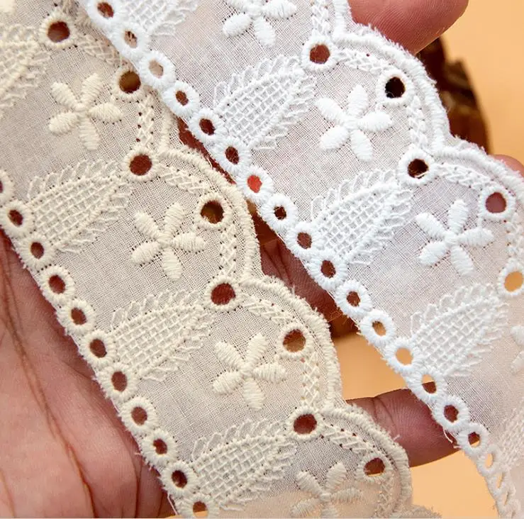 Юбка из хлопка с цветочной вышивкой, длина 19,5 см, 15 ярдов/упаковка