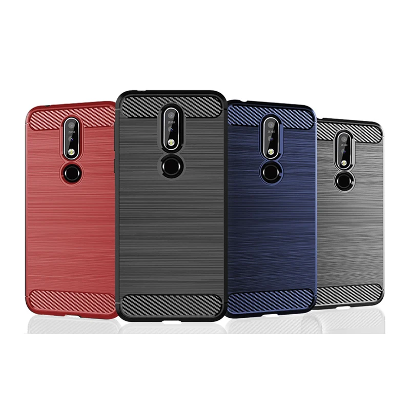 Для Nokia 8 1 чехол Роскошный мягкий армированный ТПУ силиконовый карбоновый для