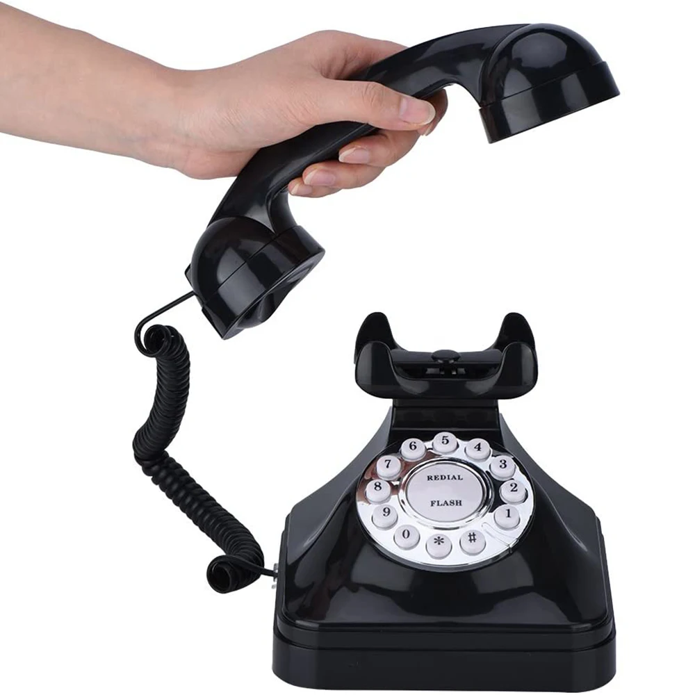 retro vintage antique telephone landline home office desktop phone retro wired landline phone telephone black free global shipping