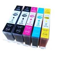 5 Compatible Ink Cartridges for HP 178 178XL for Photosmart 5510 5515 5520 5524 6510 6520 7510 7515 6380 C6300 C5300 Printer