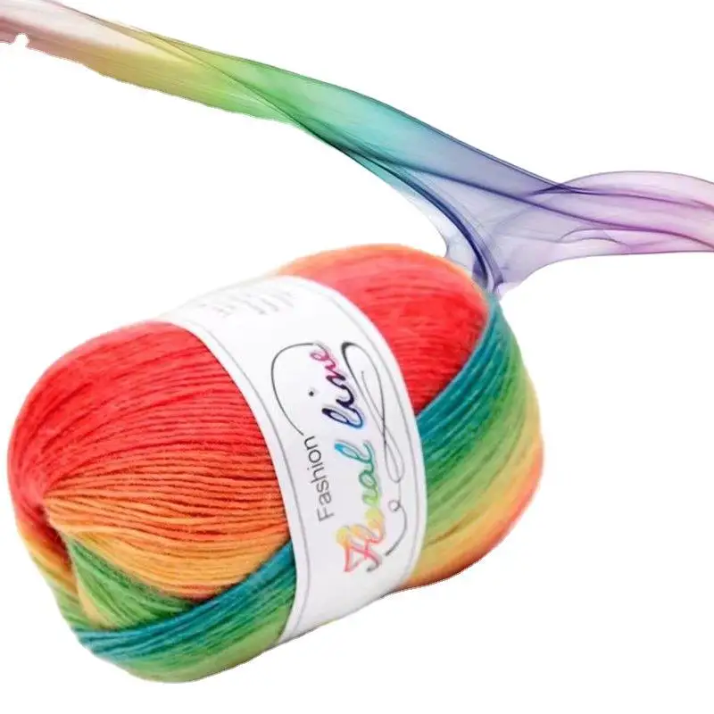 

100g Cashmere Yarn crochet yarn for knitting Rainbow Line Fancy Melange Combed Sewing High Quality