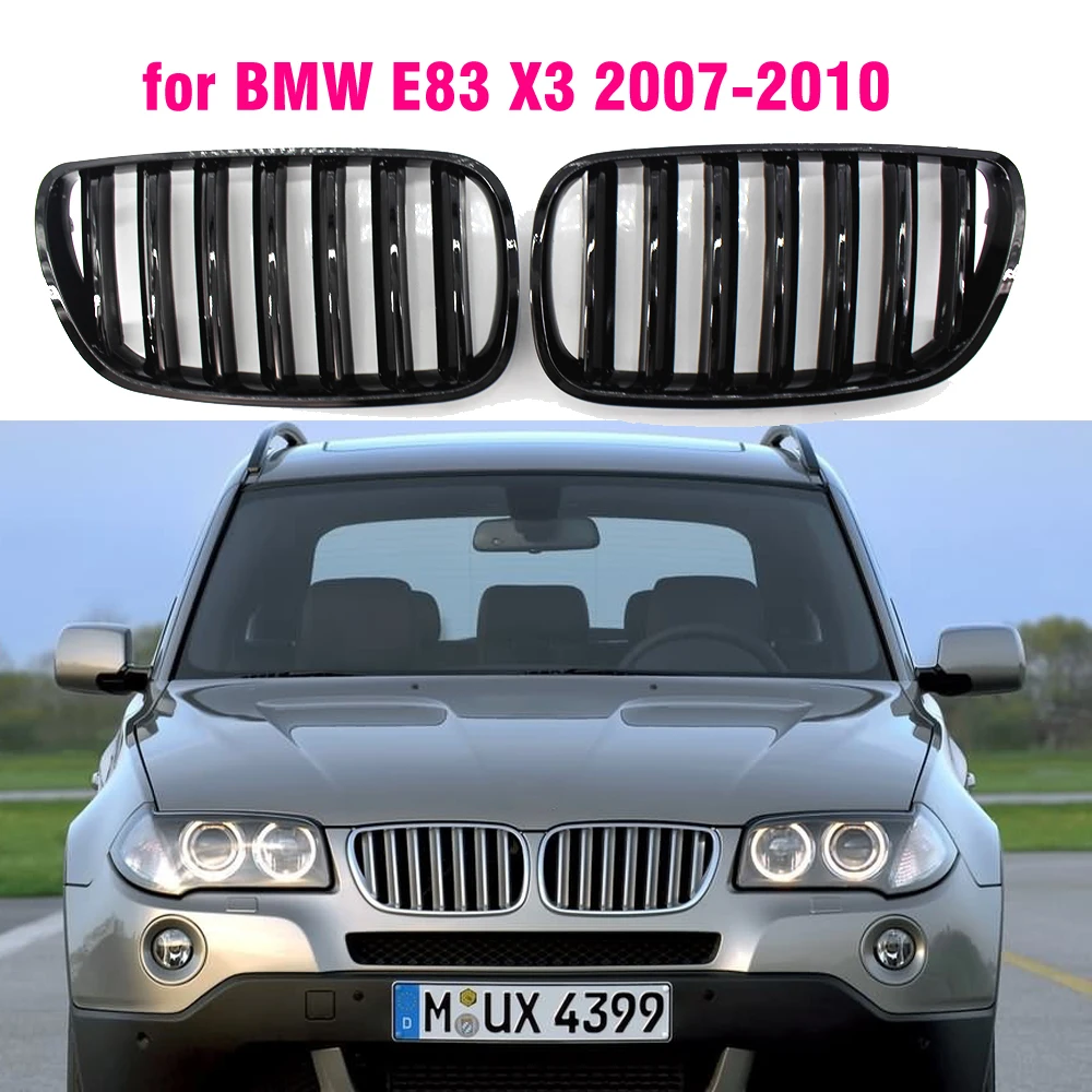Передняя глянцевая черная спортивная решетка для BMW X3 E83 2007 2008 2009 2010 | Автомобили и
