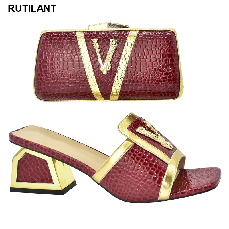 

Набор из туфель и сумок в итальянском стиле для вечерние ринки, свадебные туфли, туфли для невесты на высоком каблуке, сексуальные женские т...