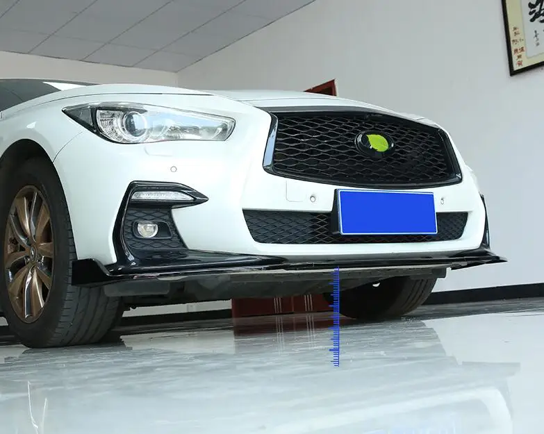 High quality 3Pcs/1set ABS /Carbon Fiber Car Bumper Front Lip Protector Fits For Infiniti Q50 Q50L 2014 2015 2016 2017 | Автомобили и