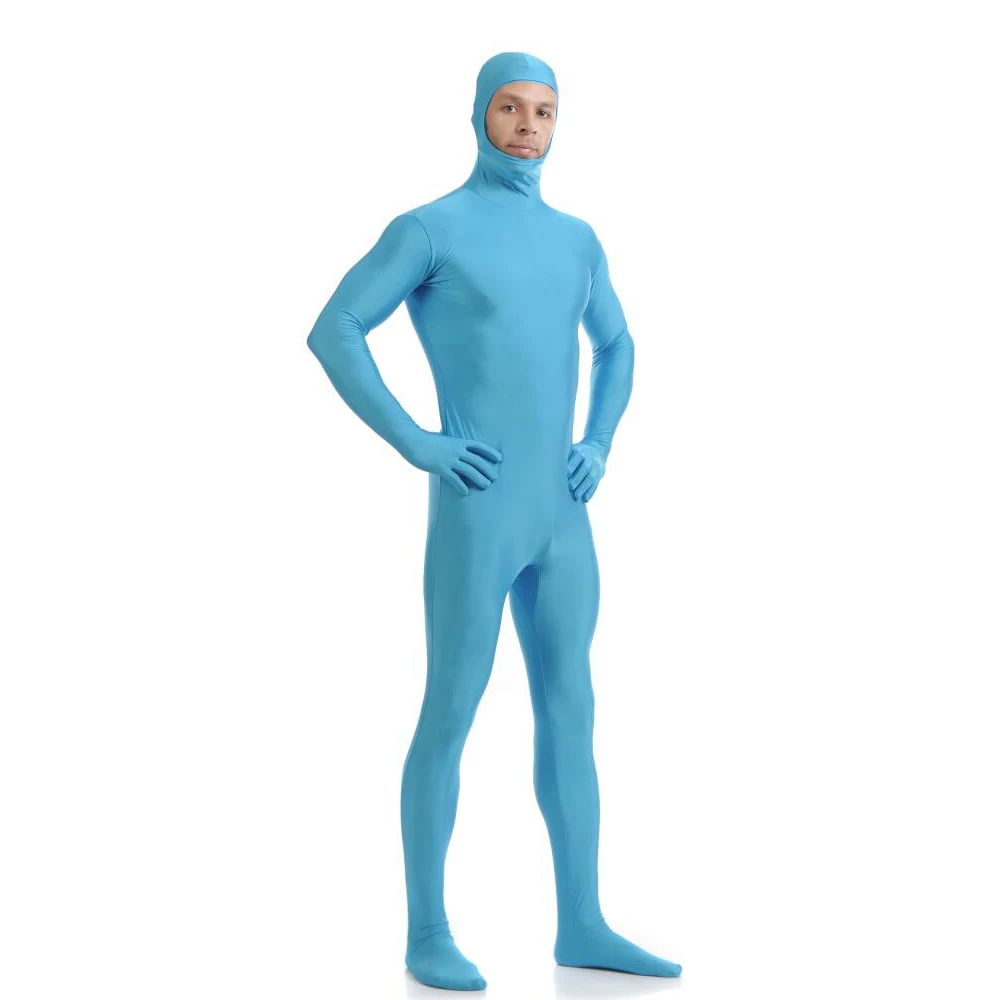 Костюмы зентай костюм с открытым лицом кожи Комбинезон на Хэллоуин взрослый