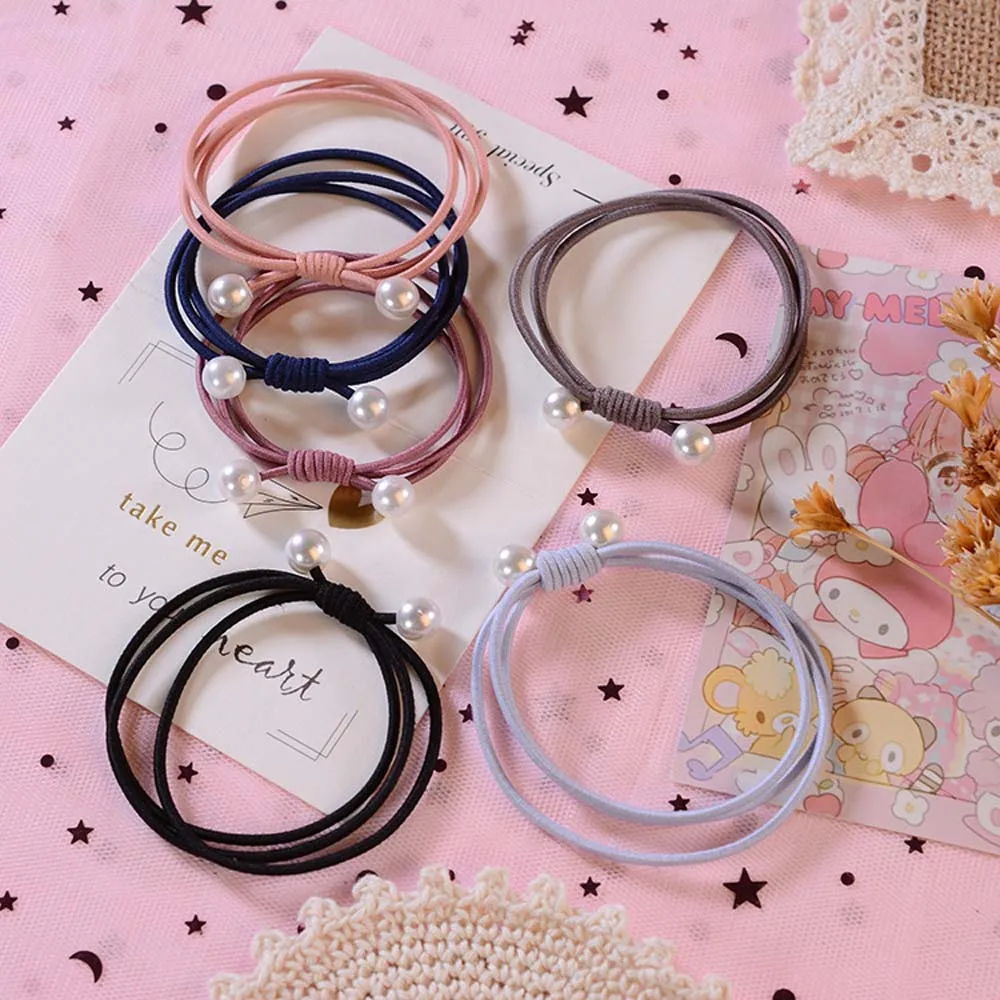 Детская резинка для волос с помпоном из кроличьего меха эластичная девочек