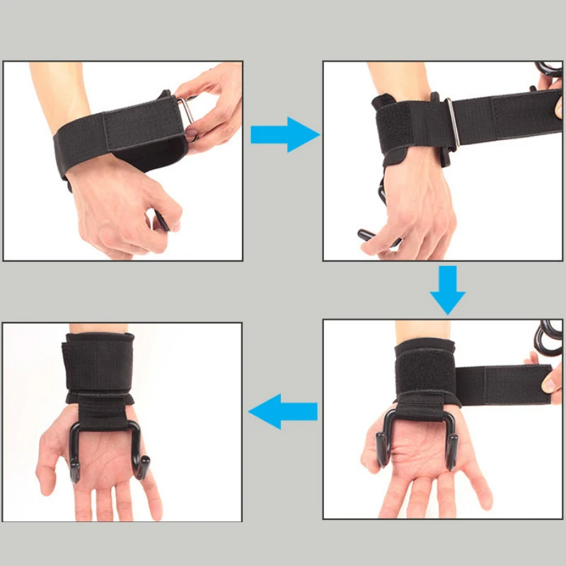 

Professional Weight Lifting Hooks Wrist Support Hook Non-slip Gym Arm Strength Training Buckle Fitness Steel Weightlifting Hook