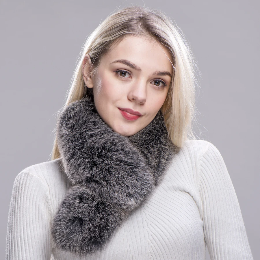 2020 FXFURS Новый натуральным лисьим мехом меховой воротник шарф женский платок
