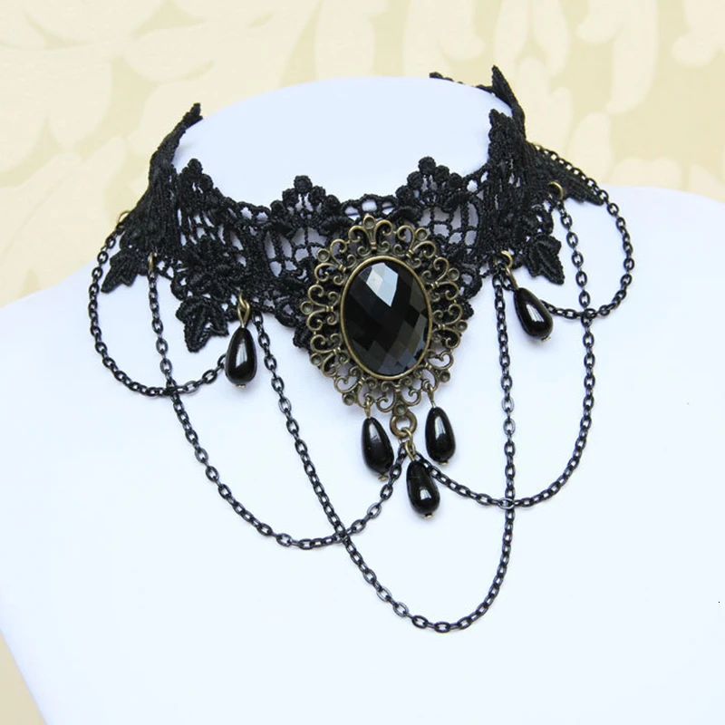 Ожерелье чокер женское кружевное в викторианском стиле|steampunk jewelry|jewelry saleneck choker