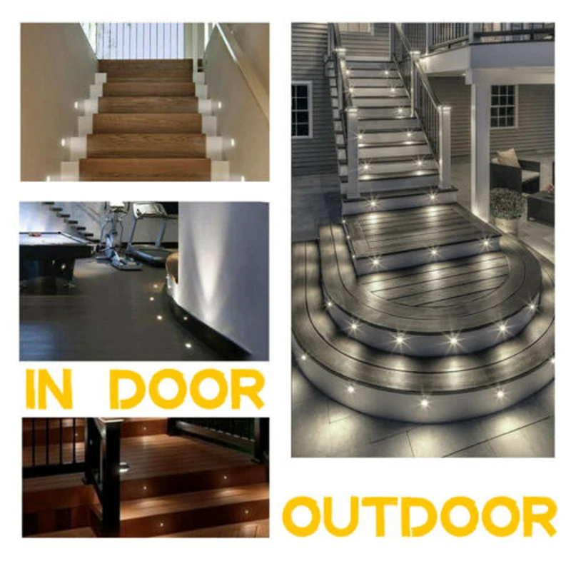 FVTLED 10pcs Outdoor Step Deck Underground Paver Homey Light Garden Park Waterproof Steel 12V Decoration LED Lighting Spot IP67 | Лампы и