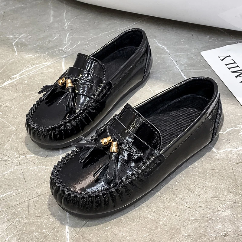 

2021 Hot Sale Princess Flat Shoes Girls Wearable Child Shoe Soft Sneaker Beige Anti-Slippery Casual Kids Boys School Shoes