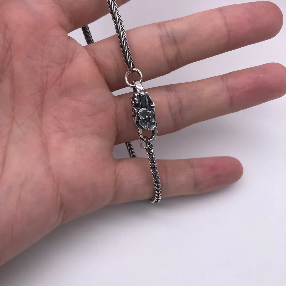 Подлинное 925 пробы серебро с вишневым рисунком замка застежка краб Подходит