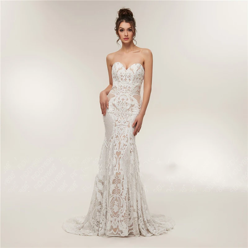 

Luxury Mermaid Wedding Dresses Sleeveless Tube Top 3D Applique Robe de mariée Handmade Beaded Embroidery Charming Gowns