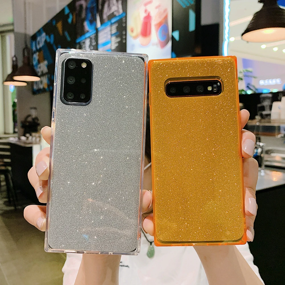 Прозрачный чехол LOVECOM с флуоресцентными блестками для телефона Samsung S20FE S20 S21 Plus A50