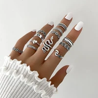 aprilwell 12 pcs vintage snake rings for women trendy aesthetic flower 2021 trend kpop gothic anillos fashion jewelry streetwear
