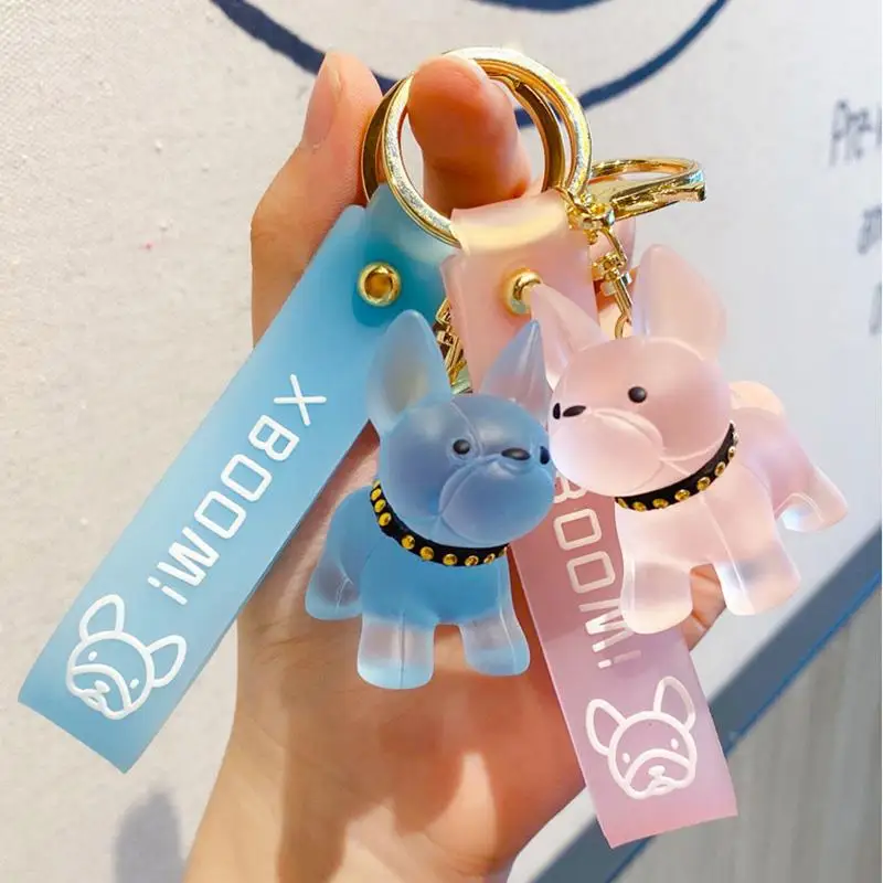 Модный брелок в виде французского бульдога для женщин подвеска сумки прозрачный