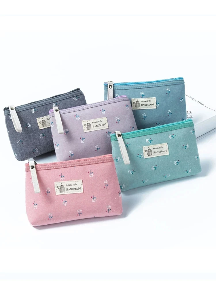 

Fashion Women Mini Canvas Bag Floral Printed Girl Cosmetic Bag Women Small Zipper Makeup Bags Travel Storage Bag Toiletry Gir