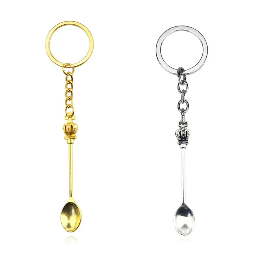 Сплав Цинка Классический Корона Форма кулон ложка брелок кольцо для ключей на