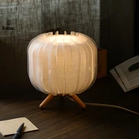 kobuc japanese style bedside lamp nordic study room decoration led table lamp abs desk night light with app control 220v