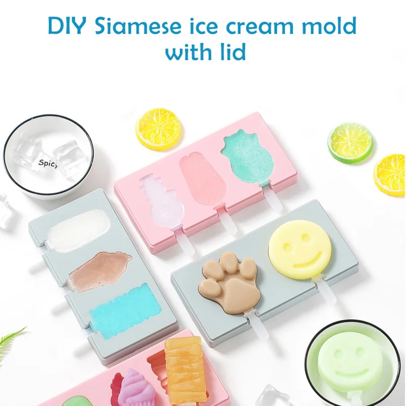 Силиконовая форма для мороженого с крышкой животных желе мороженое на палочке