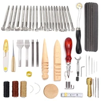 leathercraft tool sets hand sewing stitching wax thread punching carving polishing work saddle accessories diy craft tool set