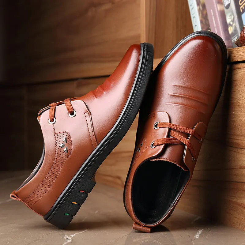 

Brand Men Genuine leather Wedding Shoes Leather Formal Brown Black Men Business Dress Shoes Pointed Toe A53-91