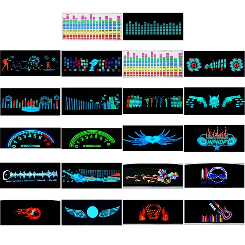 

Car Windshield LED Sound Activated Equalizer Car Neon EL Light Music Rhythm Flash Lamp Sticker Styling