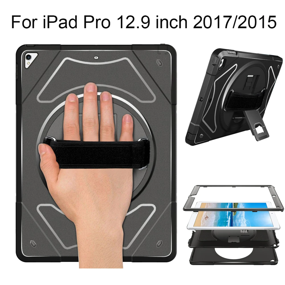 Чехол для iPad Pro 12 9 дюйма 2017 2015 с вращающимся на 360 ремешком и подставкой