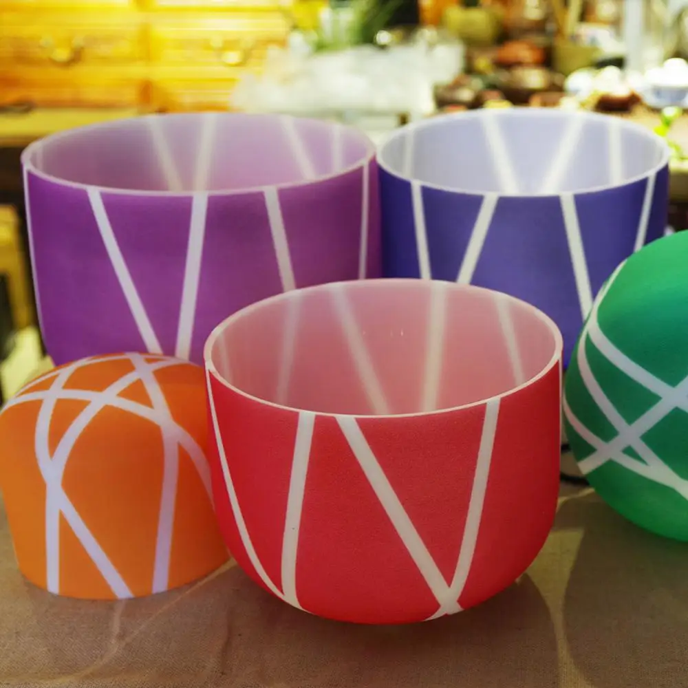 CVNC 8 &quot 14&quot чакра настроенный Набор из 7 матовых цветных полос кристалл поющие