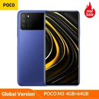 POCO M3 глобальная версия 4 Гб 64 Гб Смартфон Snapdragon 662 Восьмиядерный MIUI 12 6000mAh18W Быстрая зарядка 48MP камера 6,53 