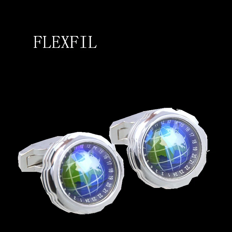 

Запонки FLEXFIL мужские с круглыми пуговицами, роскошные брендовые запонки в подарок на свадьбу