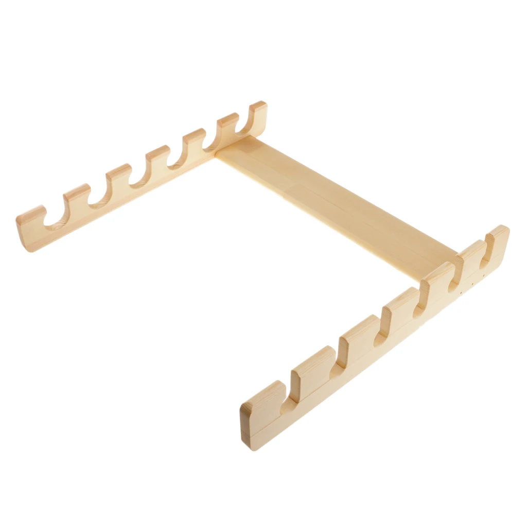 Fishing Rod Rack Storage 6-Rods Pole Wall Mount Horizontal Wood Holder | Спорт и развлечения