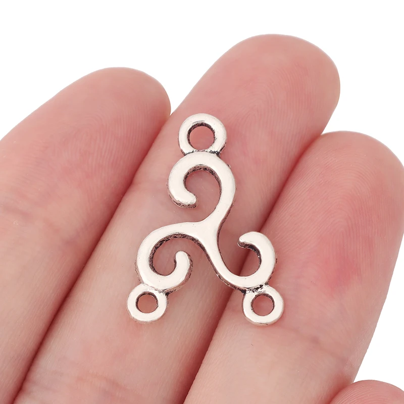 20 x тибетские серебряные кельтские узелки Triskele Triskelion тройные шармы соединители