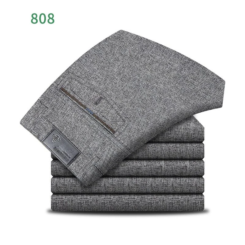 Мужские летние стильные тонкие повседневные брюки с высокой талией хлопковые