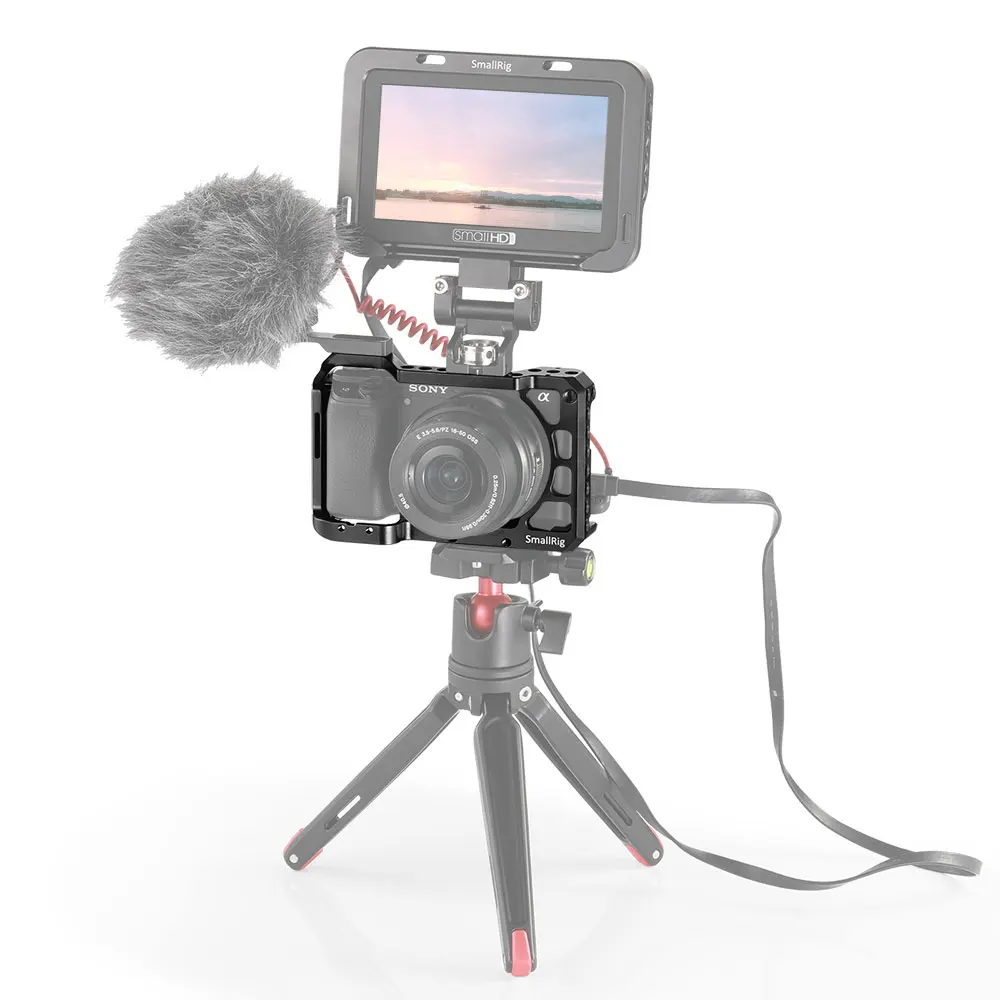 SmallRig a6400 DSLR клетка для Sony A6300/ A6400 /A6500 формованная камеры с 1/4 "и 3/8" резьбовыми