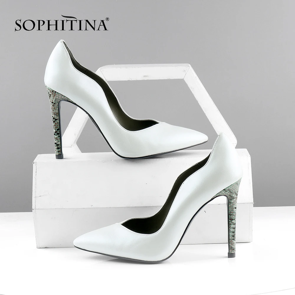 SOPHITINA/однотонные туфли лодочки с закрытым носком Женская обувь нового дизайна из