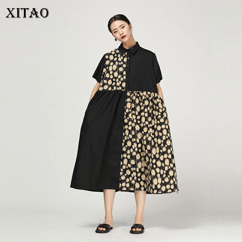 XITAO оригинальный дизайн сшитые платья в горошек необычные большие размеры