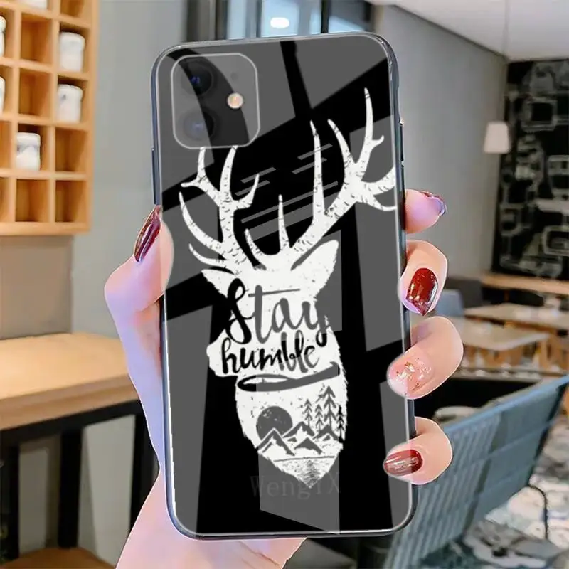 

Deer Hunting Pattern Phone Cases Tempered Glass For Iphone6plus 6S 7 7plus 8 X XS XSmax XR 11 12 Pro Max 12mini