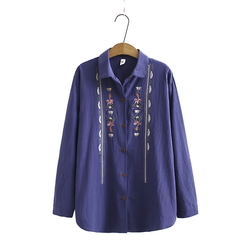 Осенние женские рубашки, женская блузка с длинным рукавом, Свободная Женская одежда с вышивкой, T59 6001 от AliExpress WW