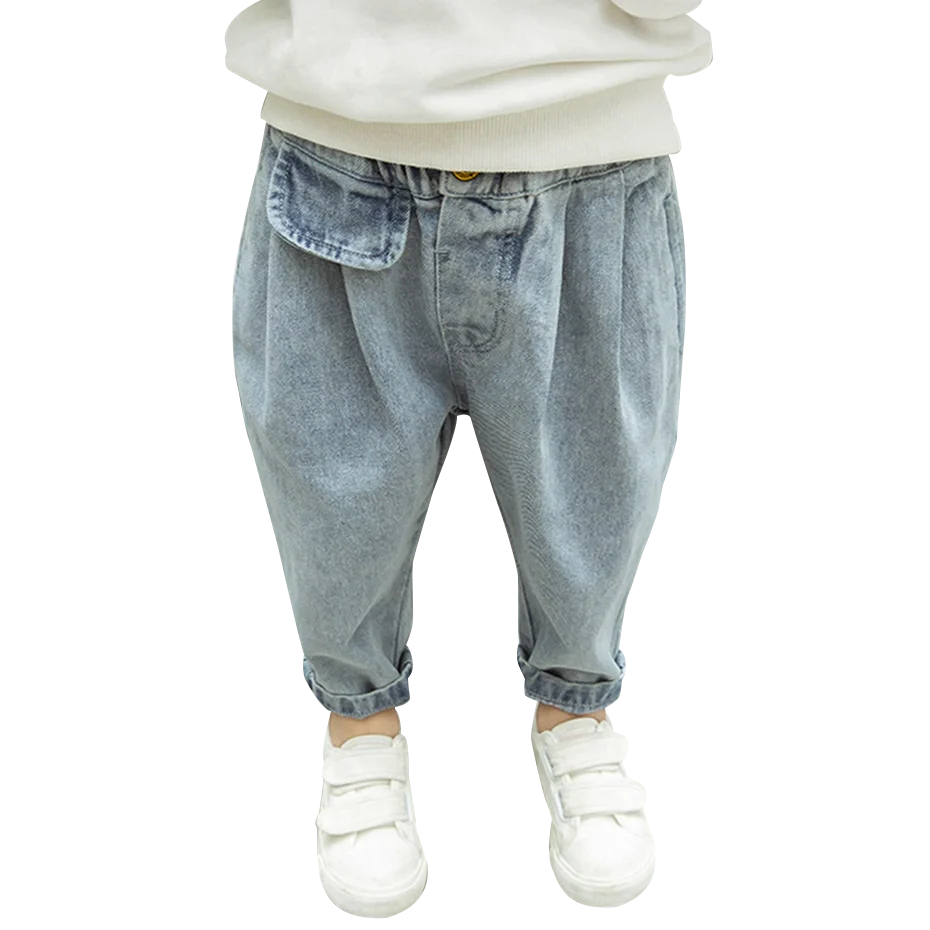 Джинсы для маленьких девочек джинсы повседневные стильные детей однотонная